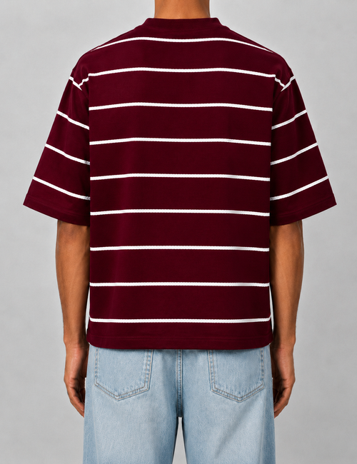 BURGUNDY STRIPED FIVE SLEEVE