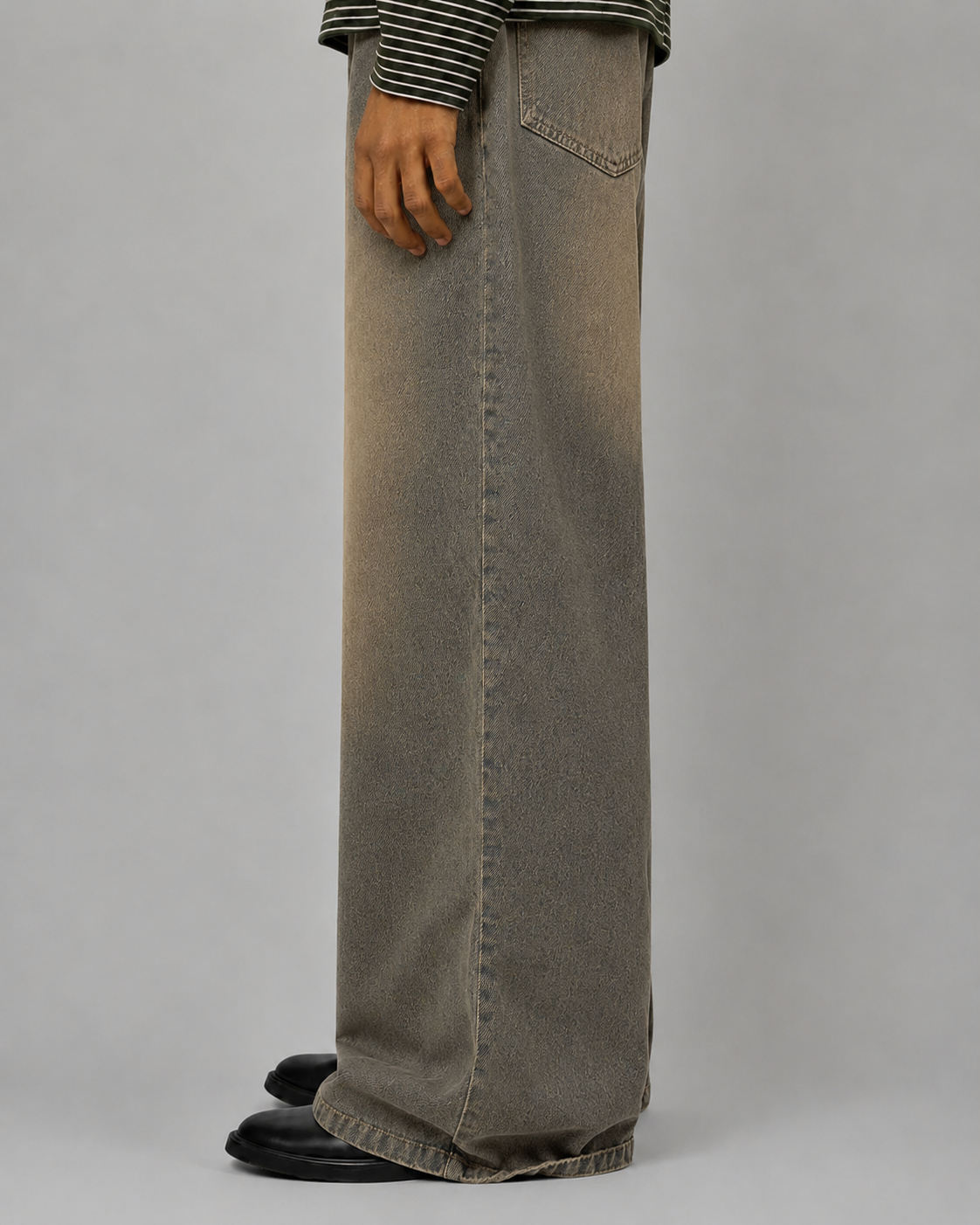 CHARCOAL GREY VINTAGE WIDE
