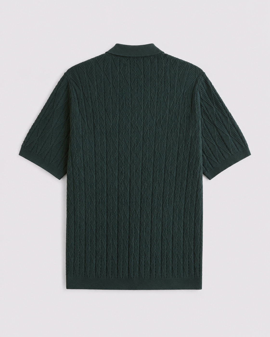 DEEP GREEN KNIT POLO TEE
