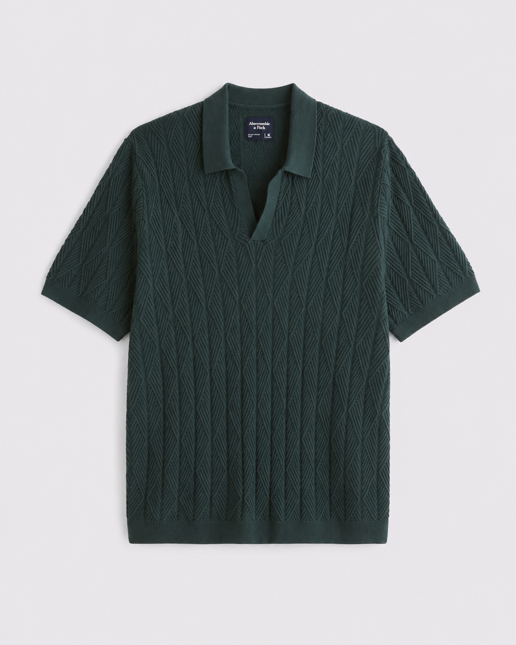 DEEP GREEN KNIT POLO TEE