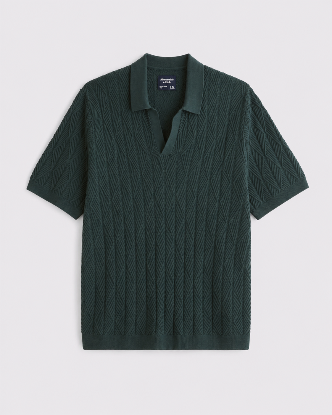 DEEP GREEN KNIT POLO TEE