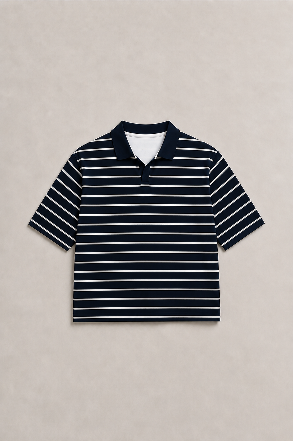 NAVY HORIZONTAL STRIPE POLO