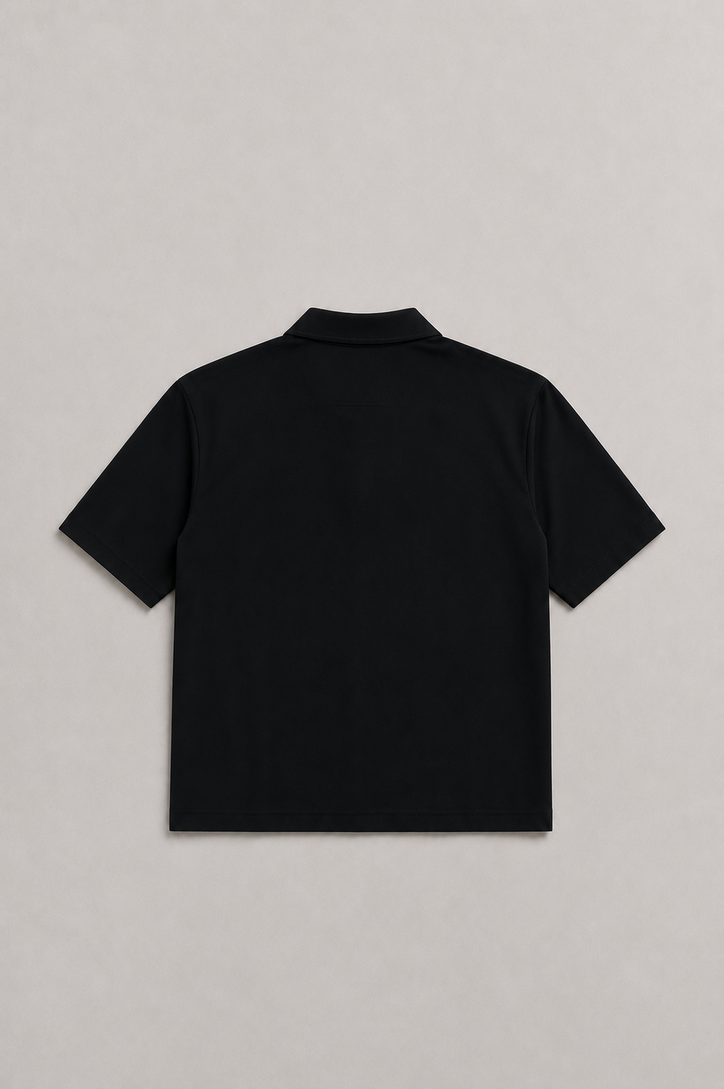 BLACK OVERSIZED ZIP COLLAR TEE