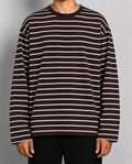 IVORY HORIZONTAL STRIPE LONG TEE
