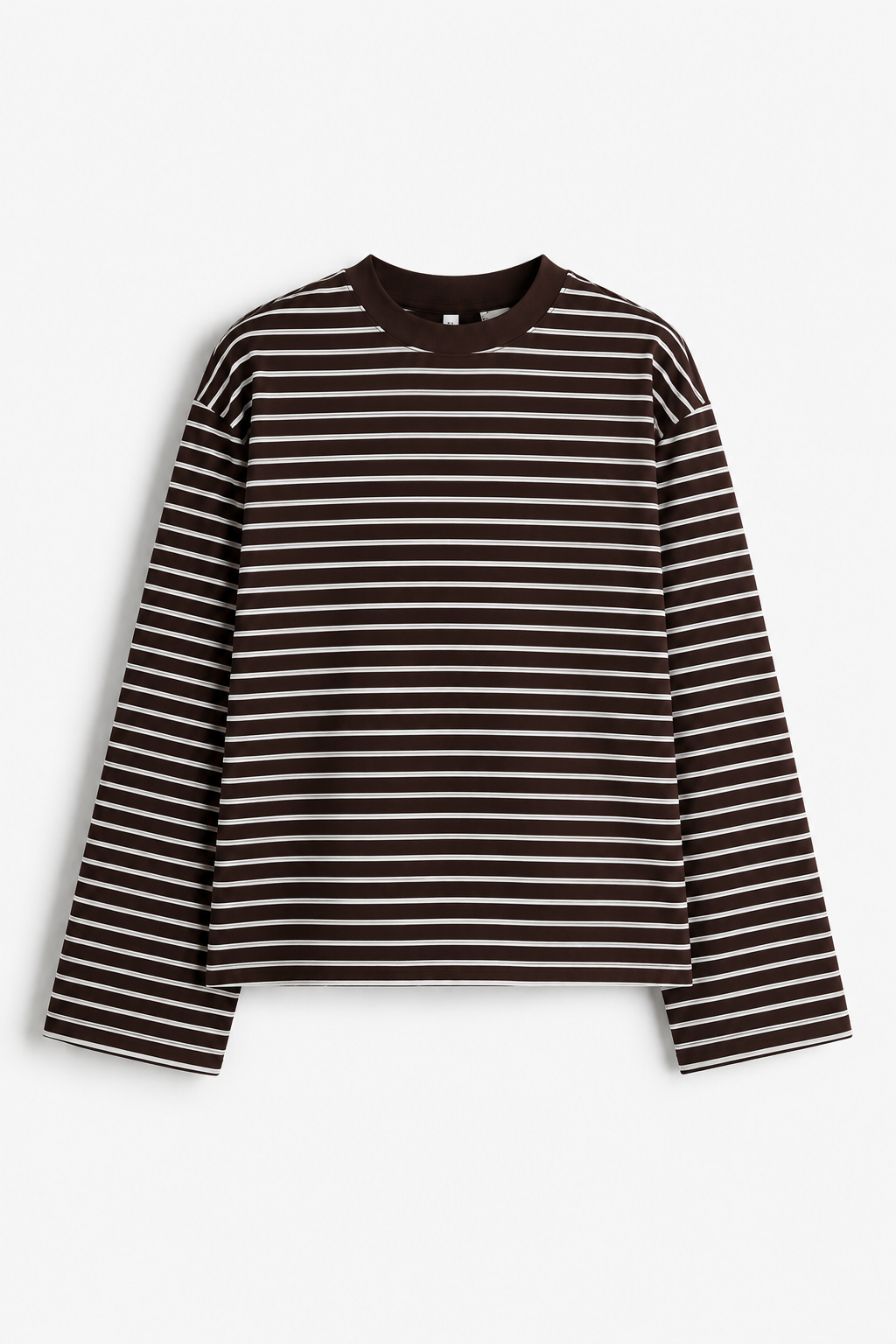 IVORY HORIZONTAL STRIPE LONG TEE