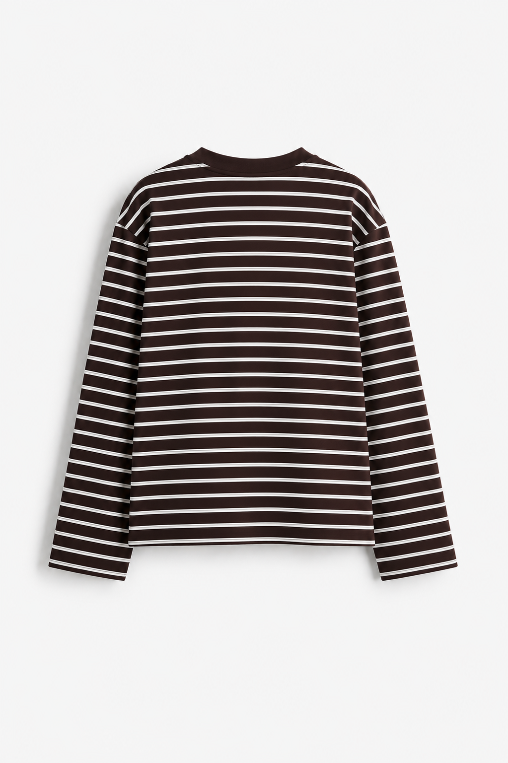 IVORY HORIZONTAL STRIPE LONG TEE