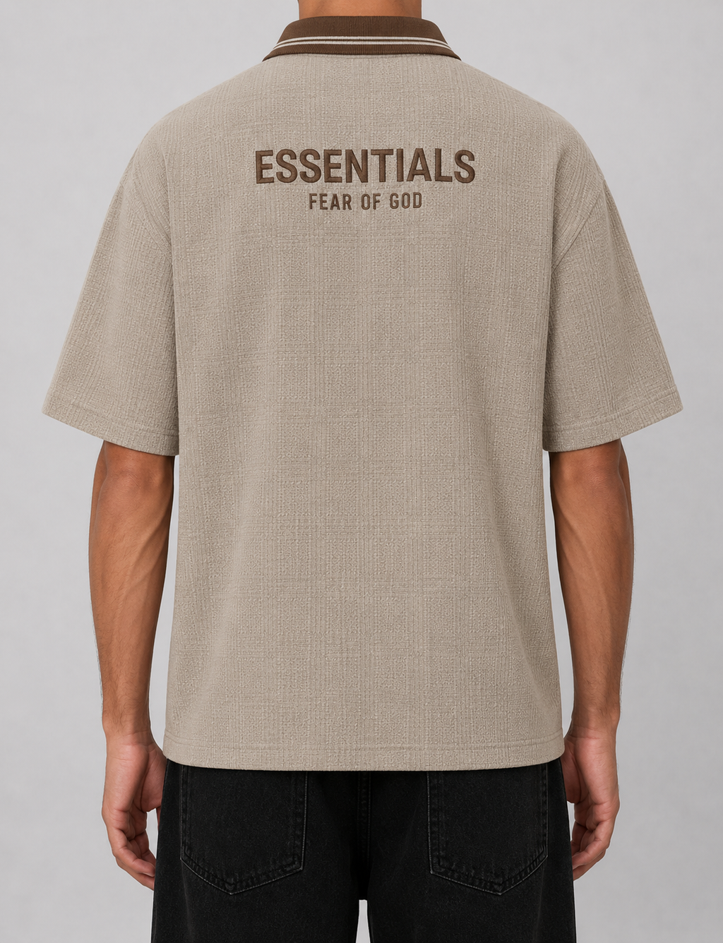 GREIGE WAFFLE ZIP - POLO TEE