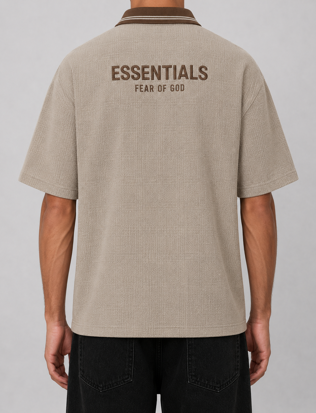 GREIGE WAFFLE ZIP - POLO TEE