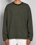 OLIVE MICRO STRIPED LONG TEE