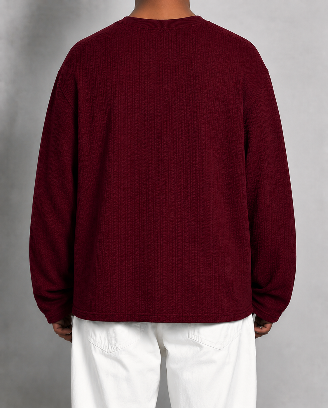 WINE RED GRAPHIC LONG TEE