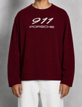 WINE RED GRAPHIC LONG TEE