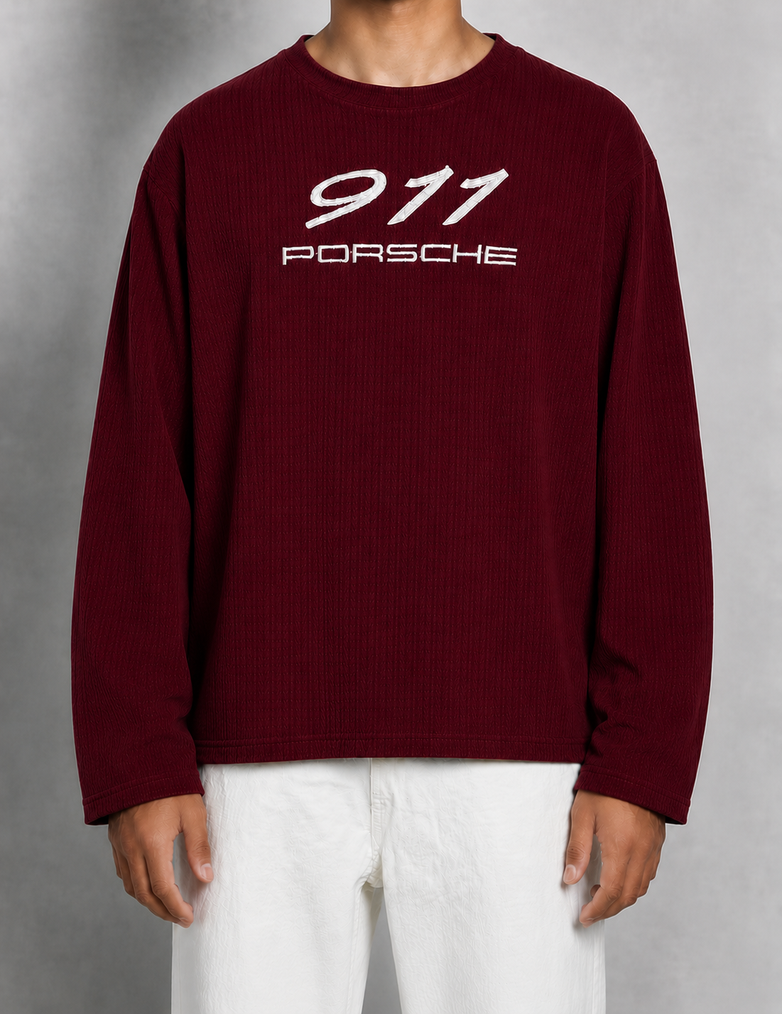 WINE RED GRAPHIC LONG TEE