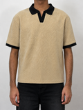 OAT BEIGE KNIT POLO TEE
