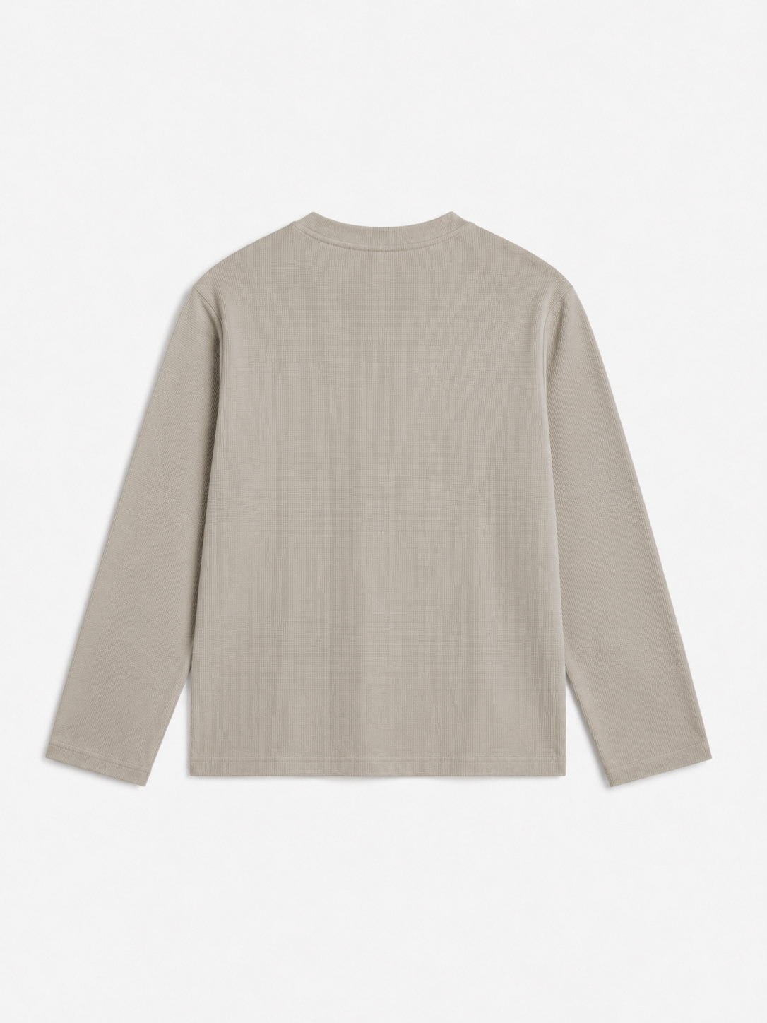 ASH GREY WAFFLE OVERSIZED HENLEY TEE