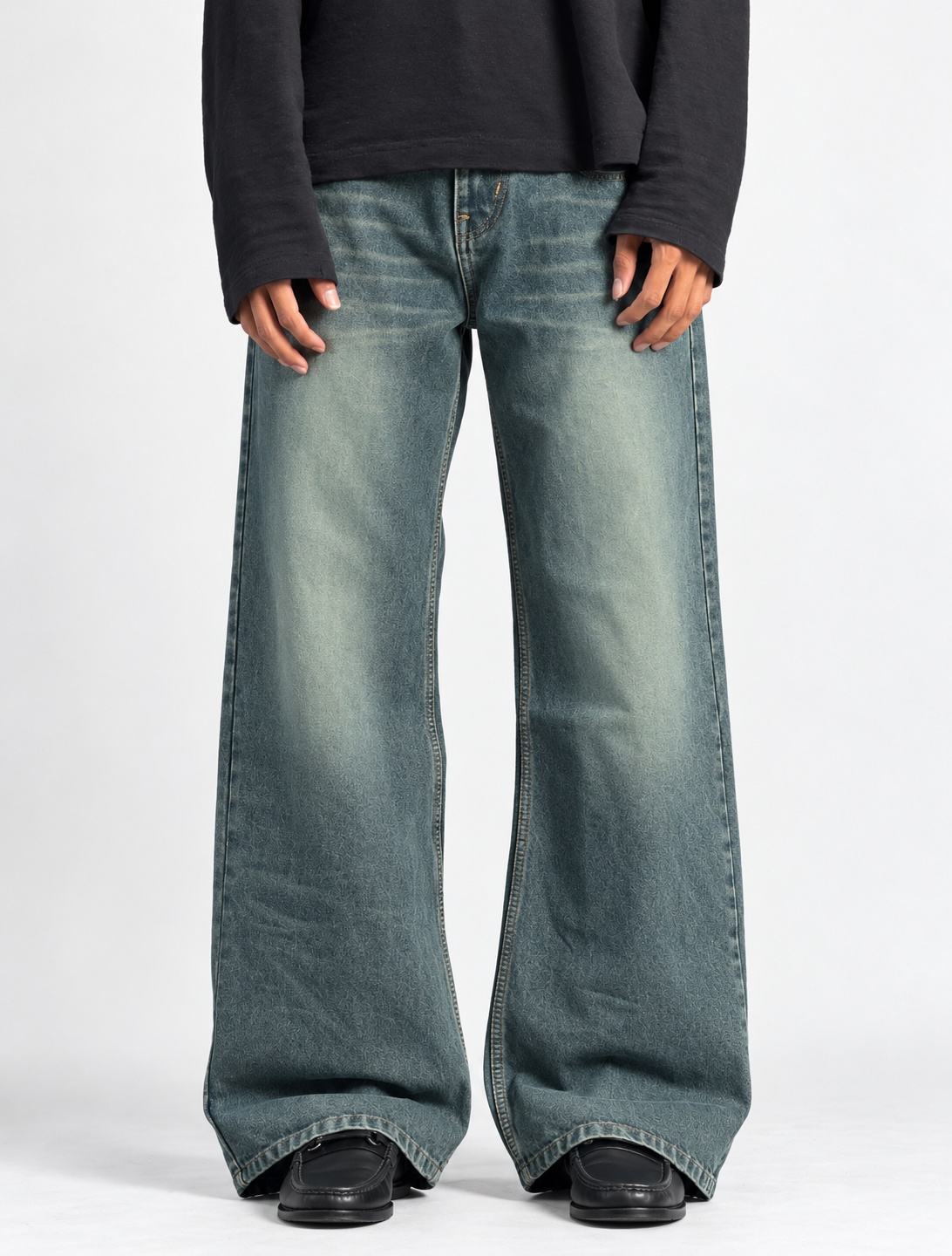 WASHED GREEN CAST BAGGY