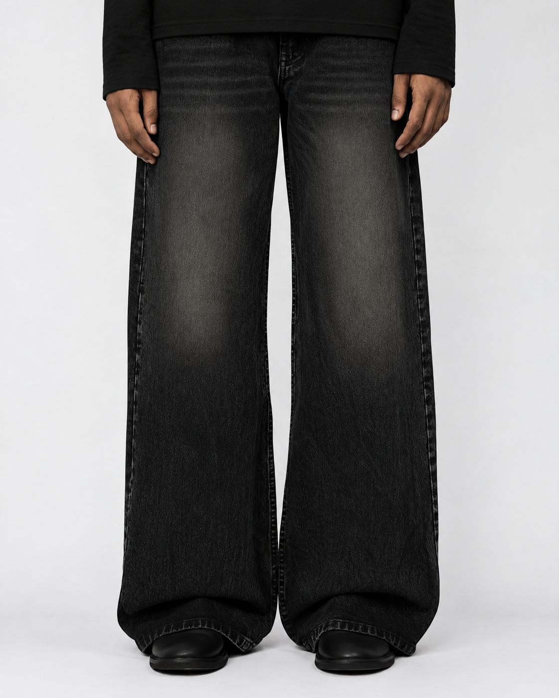 FADED BLACK WIDE LEG
