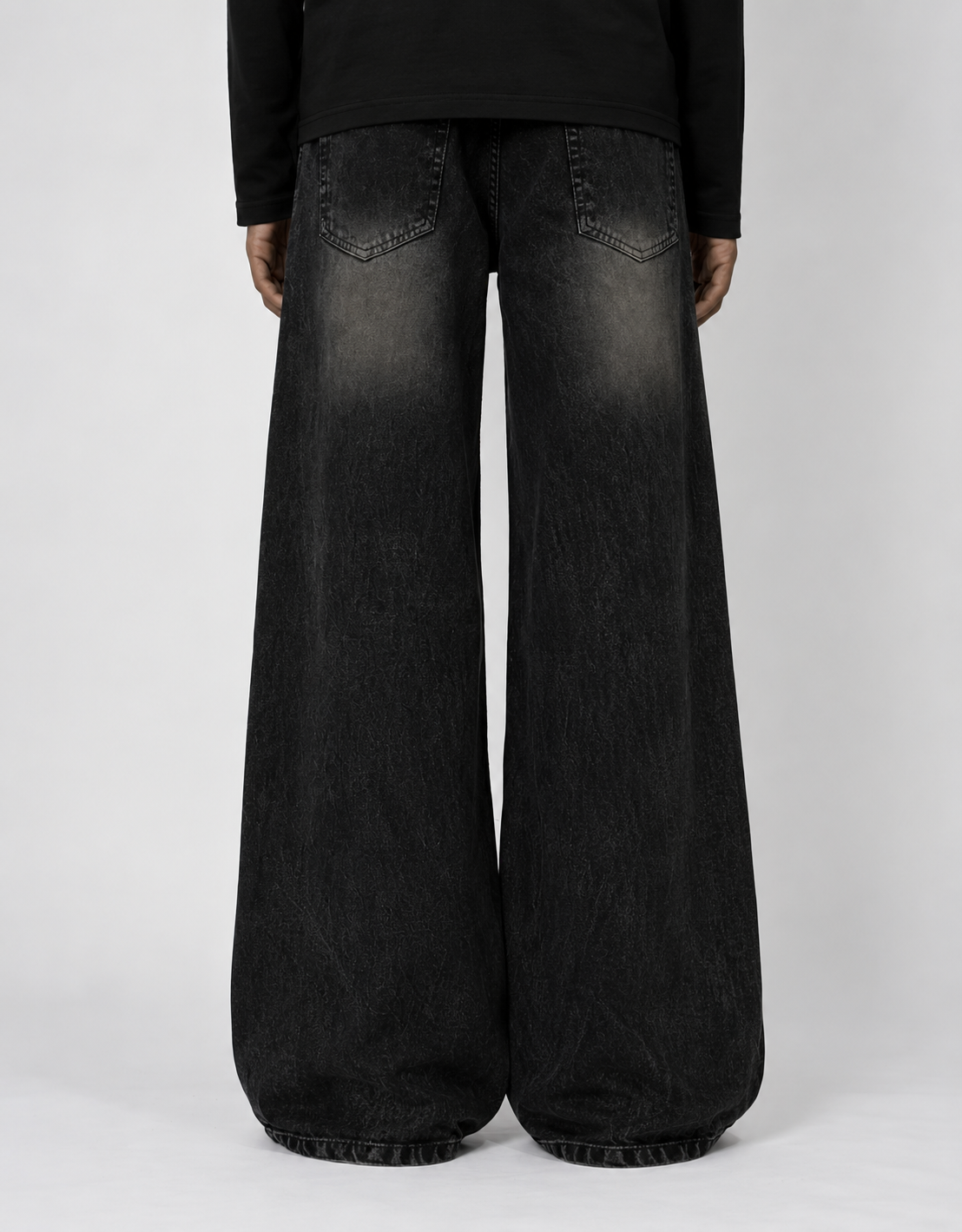 FADED BLACK WIDE LEG