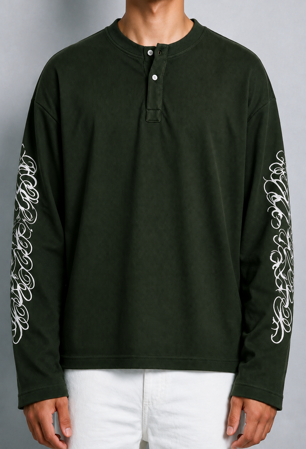 DARK OLIVE RELAXED HENLEY