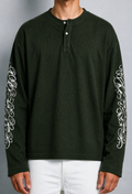 DARK OLIVE RELAXED HENLEY